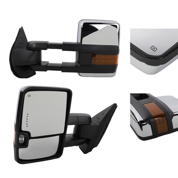 Pair for 07-13 Chevy Silverado Tow Mirrors Power Heated LED Signal