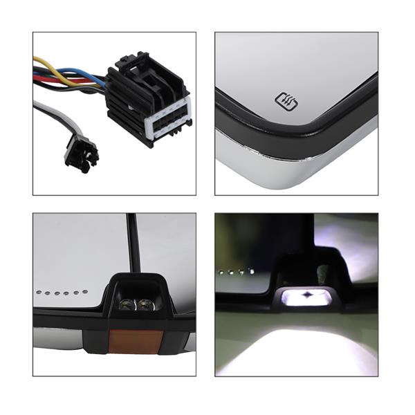 Pair for 07-13 Chevy Silverado Tow Mirrors Power Heated LED Signal